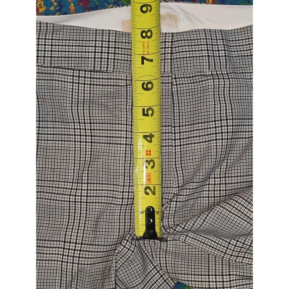 NWT MICHAEL KORS Women's Plaid Wool Blend Dress‎ Pants Size 00 Bone MSRP $195